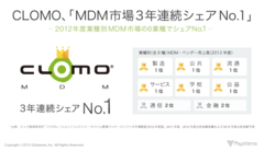 CLOMO「MDM 市場3年連続シェア NO.1」