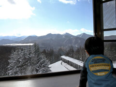 客室からの雪景色