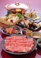 食べ放題メニュー(黒毛和牛しゃぶしゃぶ・すし・天ぷら・蟹しゃぶ)