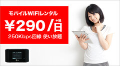 3G回線使い放題プラン 290円 / 日