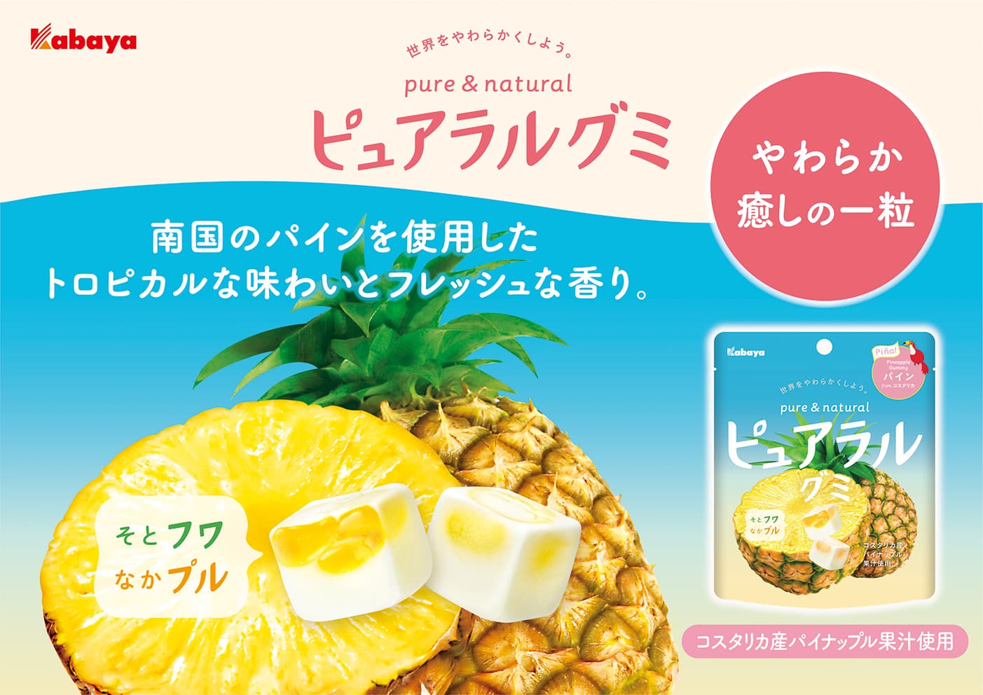 そとフワ、なかプル食感の「ピュアラルグミ」シリーズから 夏の期間限定フレーバー「piña!パイン」が登場！