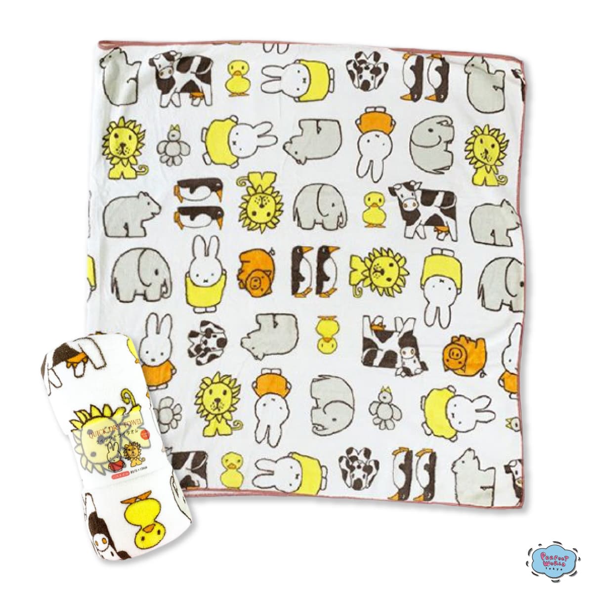 ルーナアニマルにほっこり♪速乾タイプで嬉しいミッフィーのバスタオル&フェイスタオル