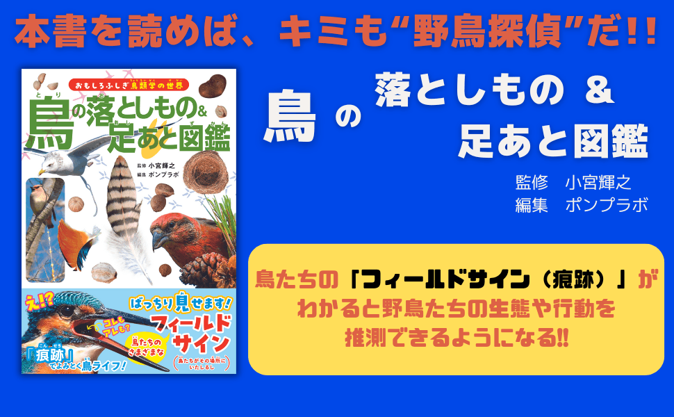 「フィールドサイン」がわかると野鳥たちの生態や行動を推測できるようになる!!『鳥の落としもの & 足あと図鑑』5月14日発売