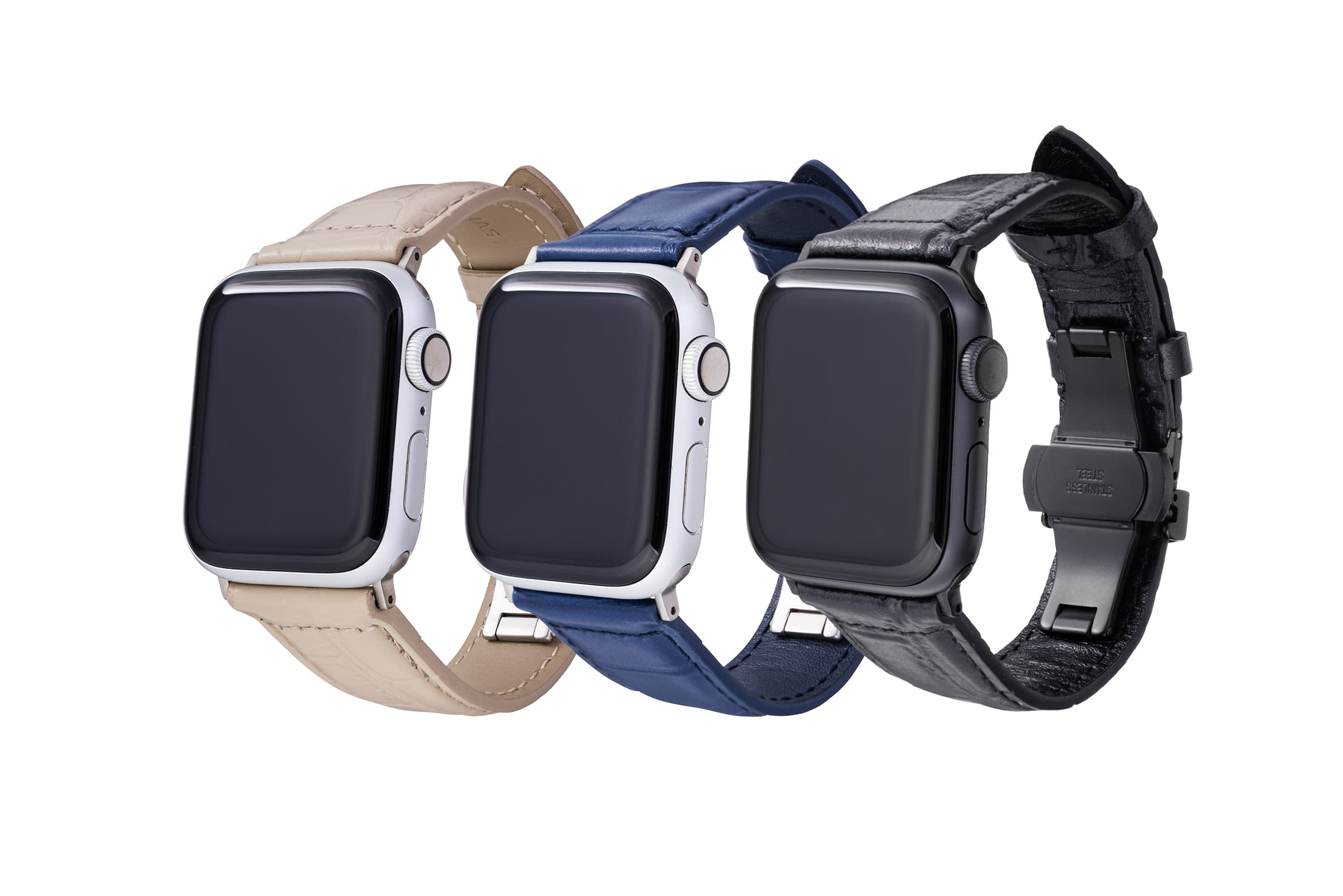 GRAMASから色付けやコーティングにこだわった オリジナル クロコ型押しレザー使用 Apple Watch Bandが9月28日発売