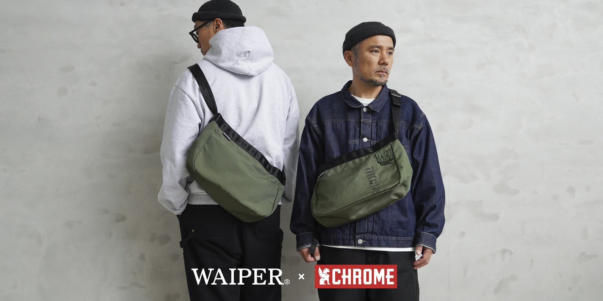 CHROME×WAIPER コラボメッセンジャーバッグ 限定モデル発売　米軍のUSEDコーデュラナイロンバッグを一点モノにアップサイクル