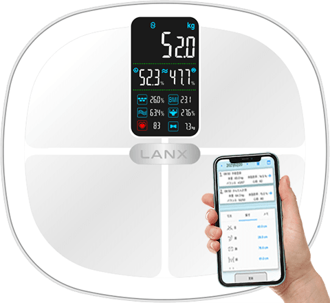 体重や体脂肪だけ?体重の左右バランス・心拍数まで!多機能バランス体重計「LANX」を発売開始
