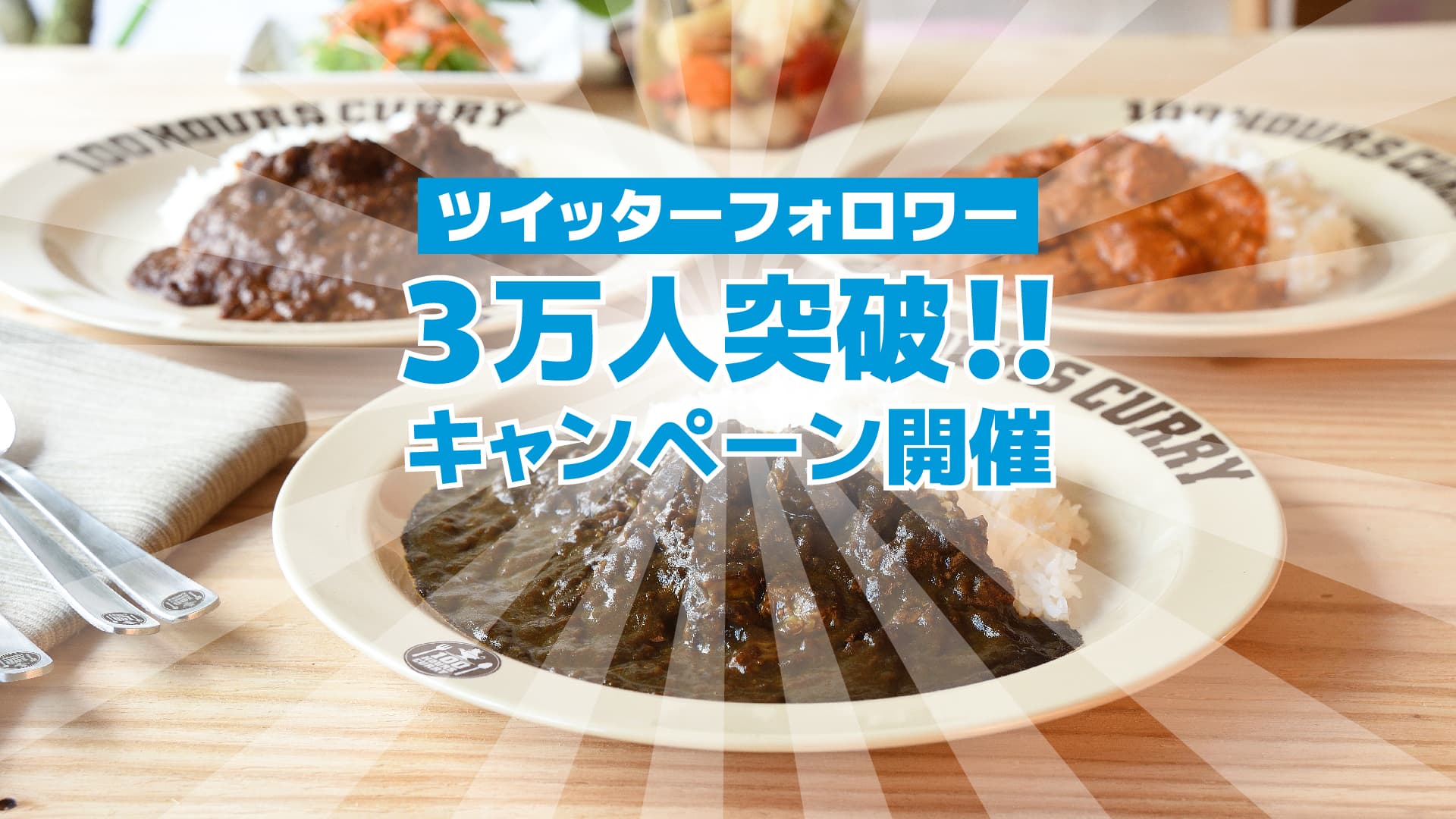 【Twitterフォロワー3万人記念】100時間レトルトカレーが最大４９％OFF！