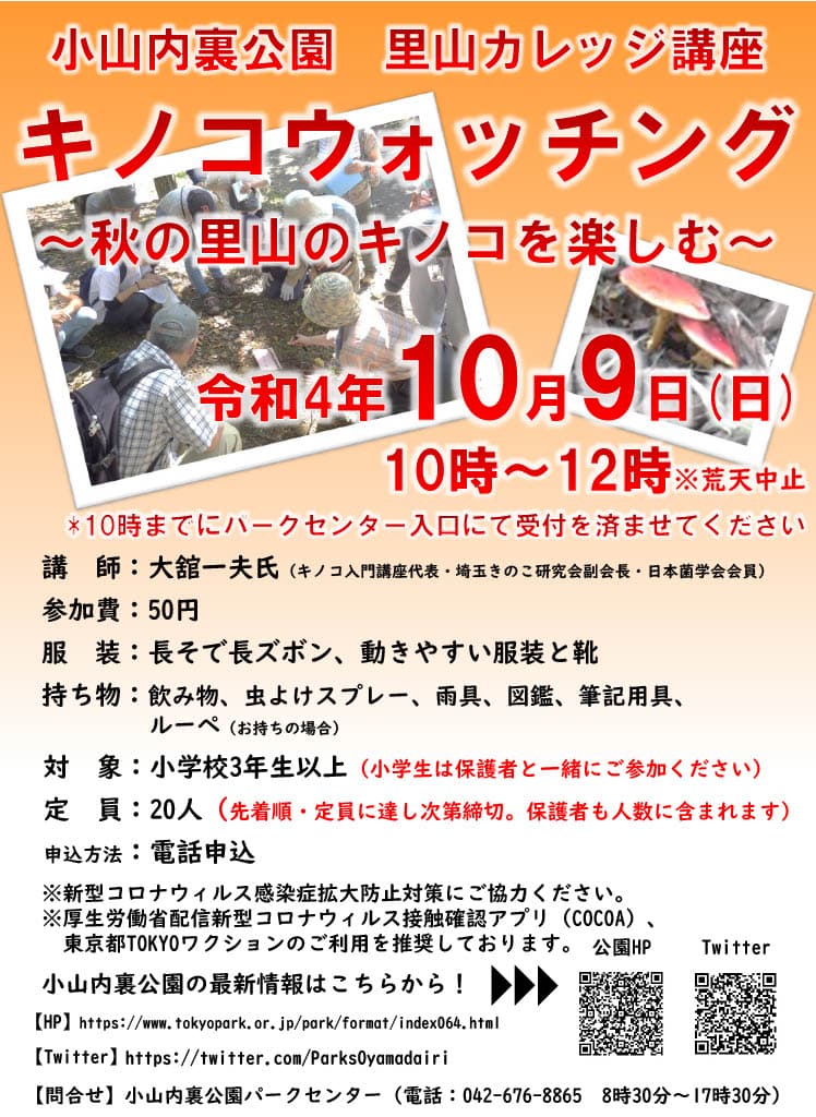 小山内裏公園　青空ヨガ　11月6日（日）