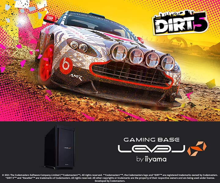 ゲーミングPC LEVEL∞、DiRT 5 推奨パソコン発売