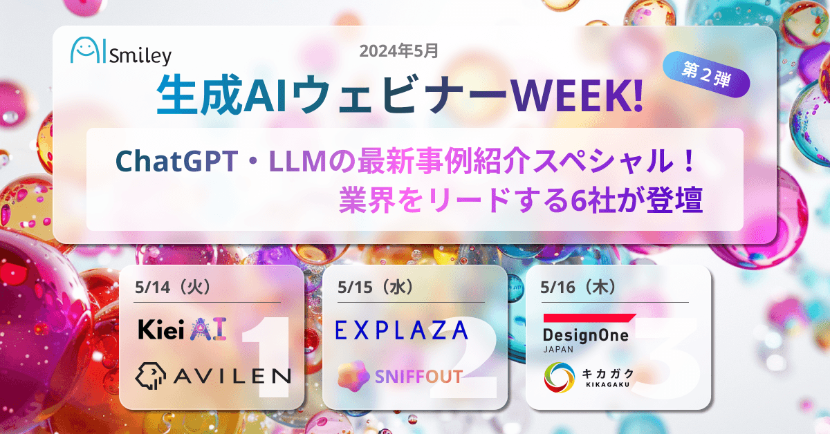 【生成AIウェビナーWEEK!第2弾】ChatGPT・LLMの最新事例紹介スペシャル！業界をリードする6社が登壇します！