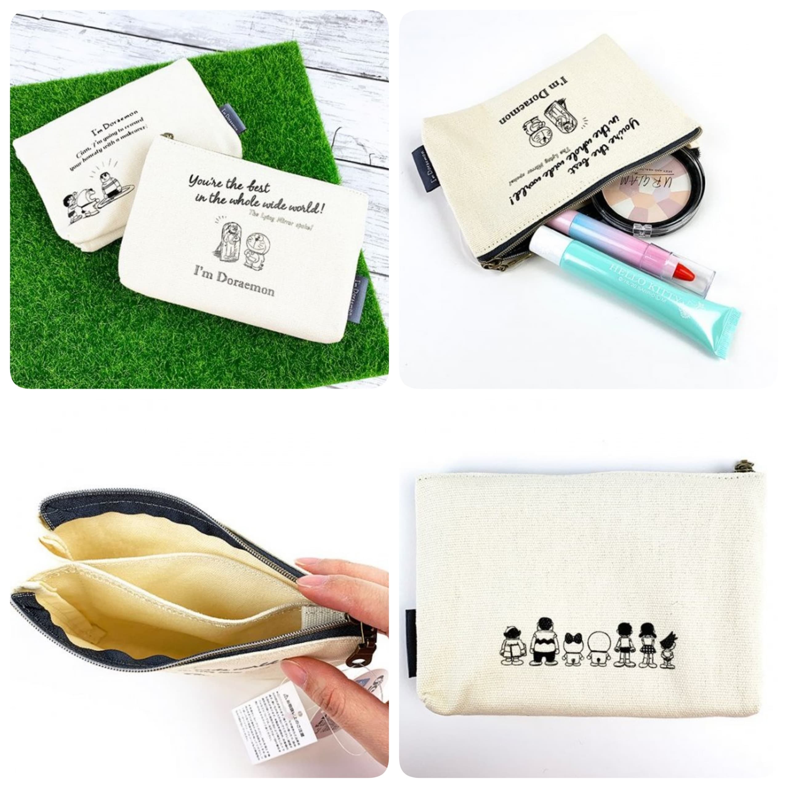 秘密道具でもっとキレイな私に?!ドラえもん3ポケットキャンバスポーチ