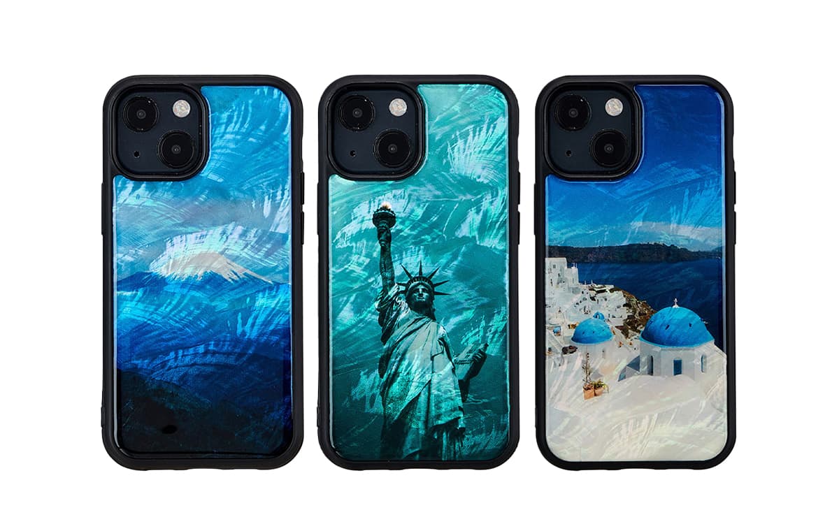 ikins、天然貝が優雅にきらめくiPhone 13シリーズ向けケース発売 ～名所や絵画と組み合わせた新デザインも登場～