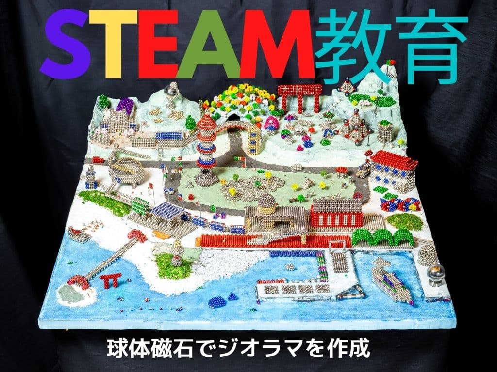 球体磁石を使ったジオラマ制作「STEAM教育の実験イベント」実施