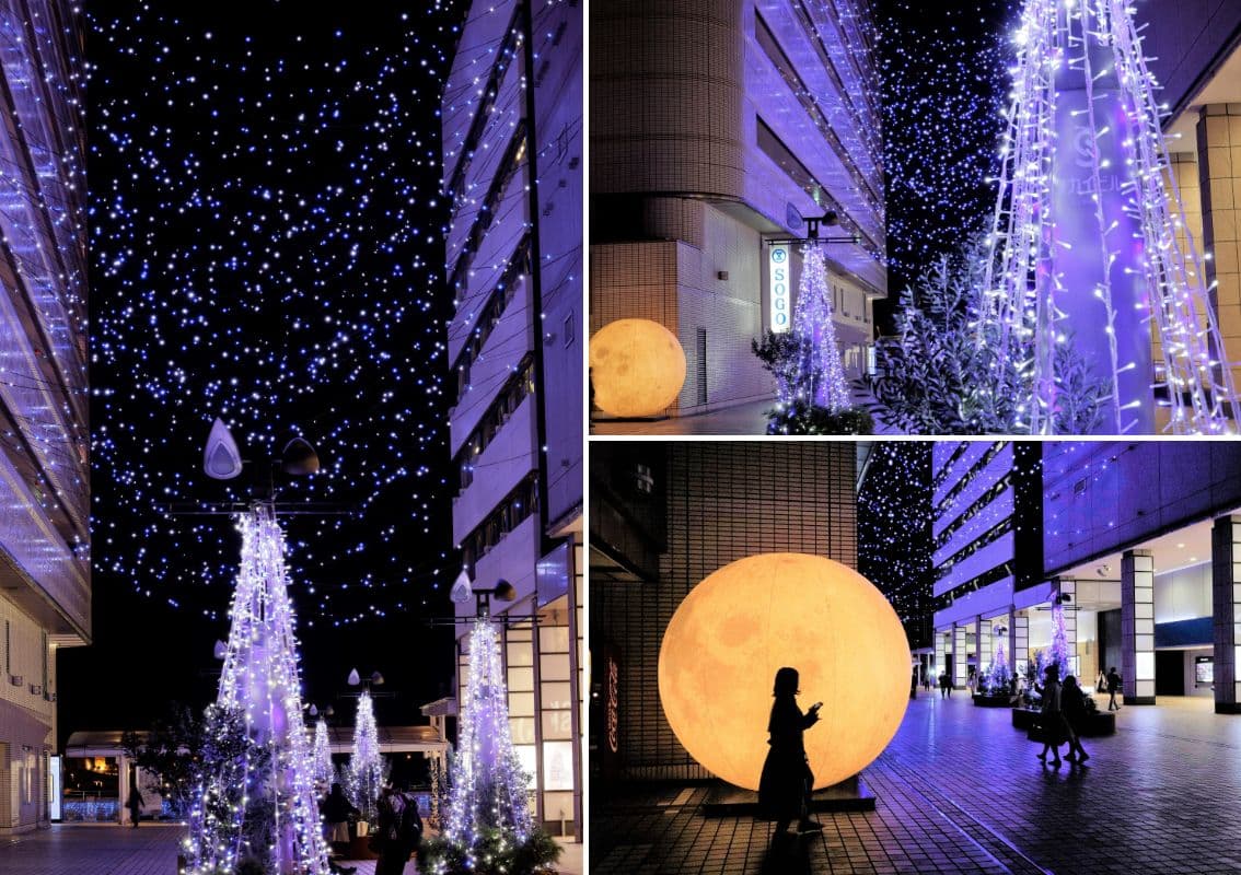 開催中の横浜駅東口イルミネーション「星降るテラス」にエリア最大級のイルミネーションツリーが登場！