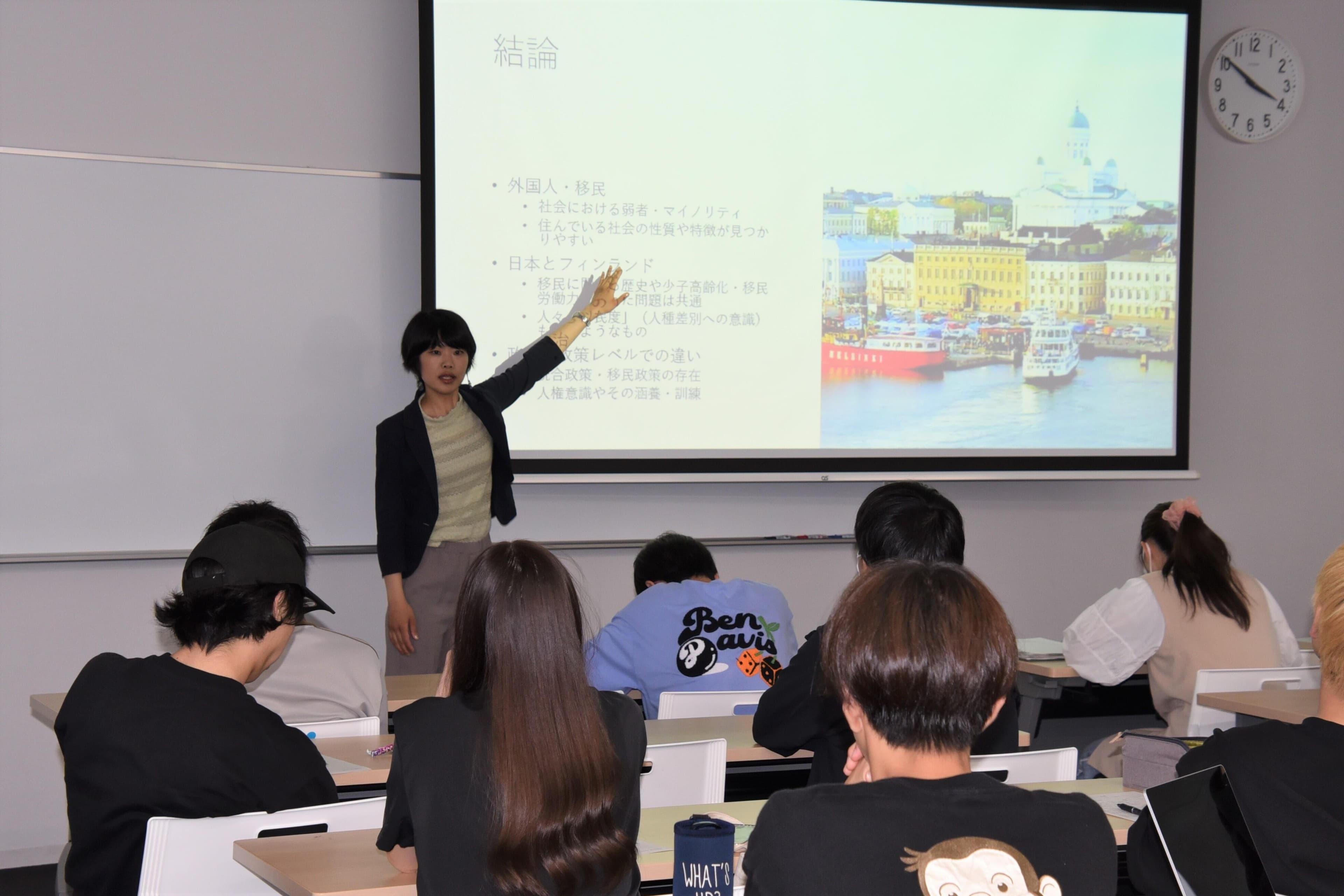 【名城大学】ヘルシンキ大学(フィンランド)講師の朴沙羅さんが都市情報学部で講義