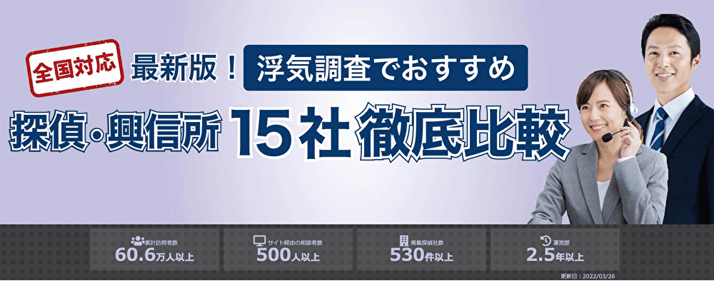 浮気調査の探偵紹介サイト「興信所探偵ナビ」が累計訪問者数60万人突破！