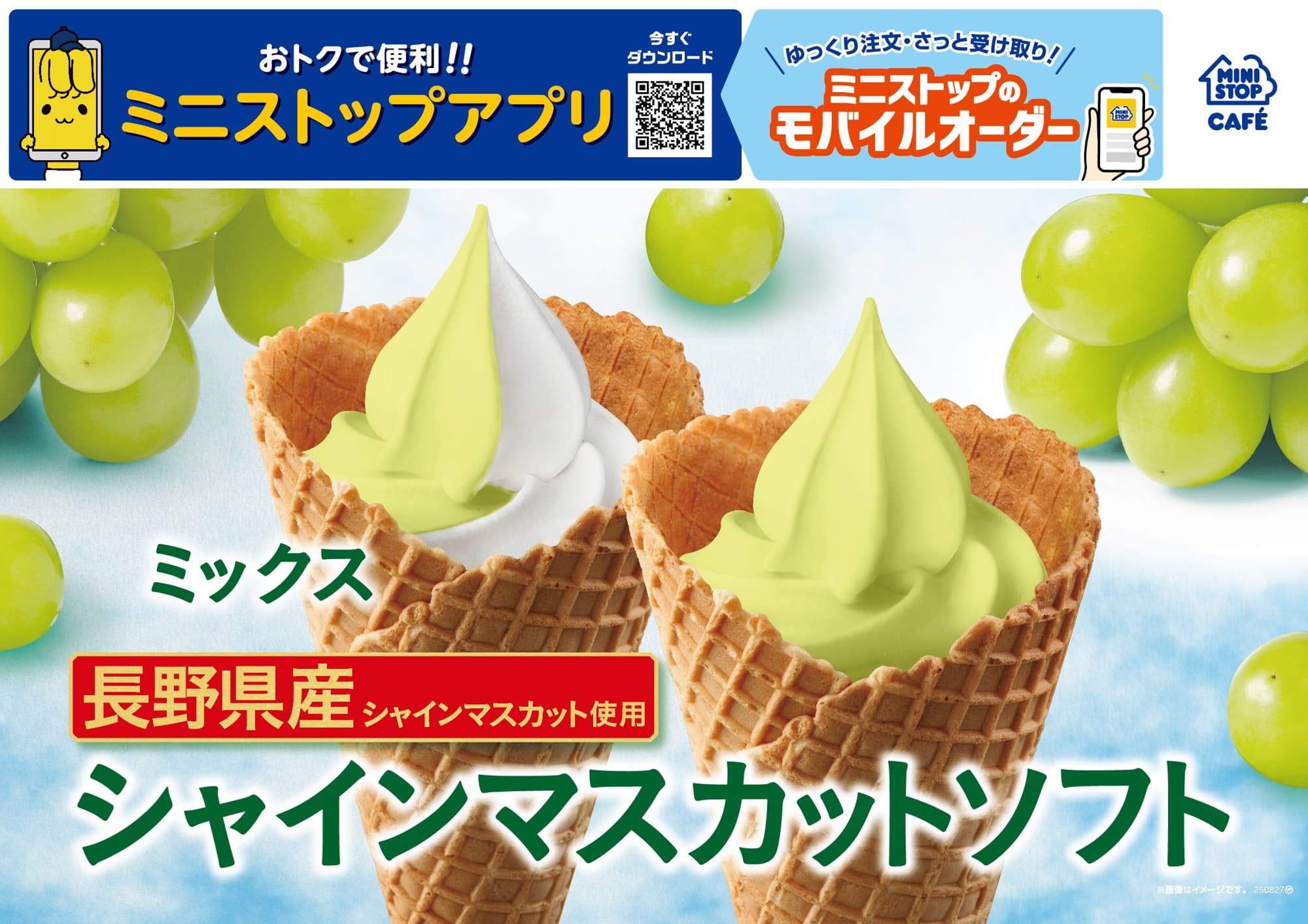 長野県産シャインマスカット使用 「シャインマスカットソフト」 6月20日(金)より順次発売