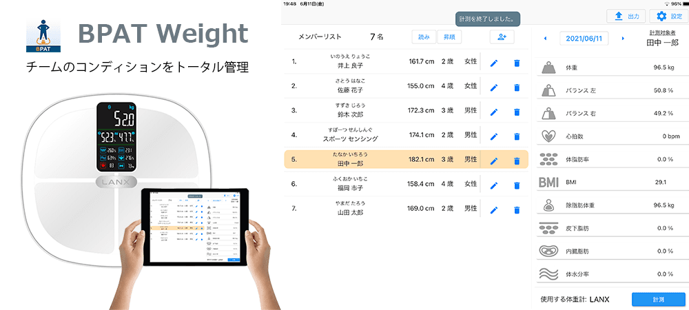 チーム向け体重・体組成管理アプリ「BPAT Weight」をリリース