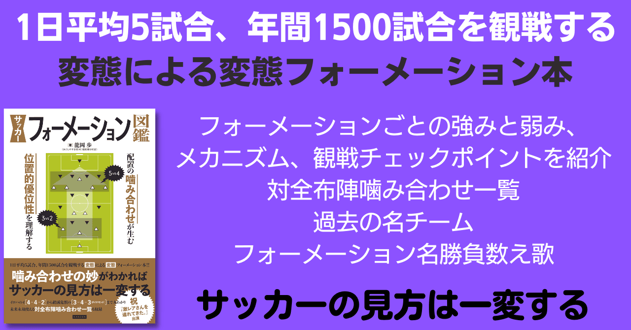 年間1500試合を観戦する変態による変態フォーメーション本 『サッカーフォーメーション図鑑』が2月15日発売‼