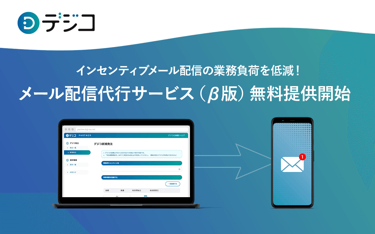 デジタルギフト「デジコ」、インセンティブメール配信の代行サービス(β版)の提供開始