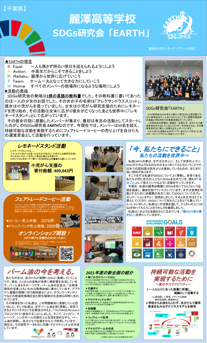 ＜SDGs×石鹸＞全国1位「高校生ボランティア・アワード2021」ポスター部門