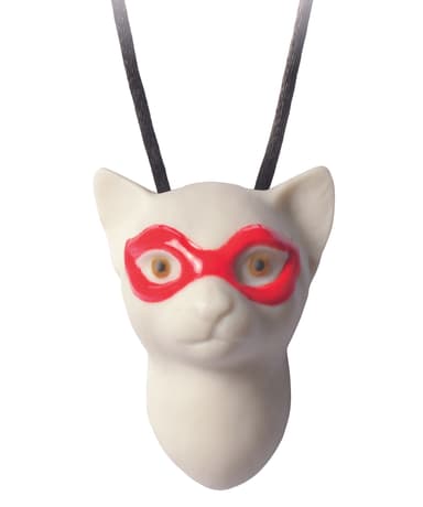 Cat with mask pendant