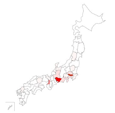 【表５】プール熱（分布地図）