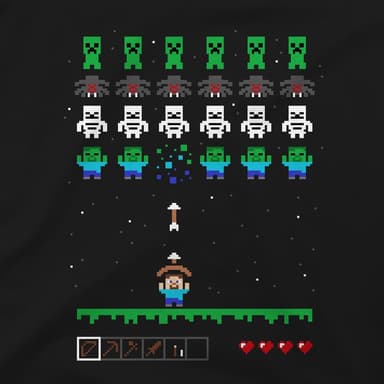 東京ゲームショウ2016限定アイテム：インベーダーゲームをモチーフにしたマインクラフトＴシャツ