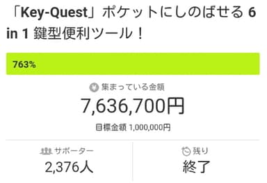 『Key-Quest』MAKUAKE結果