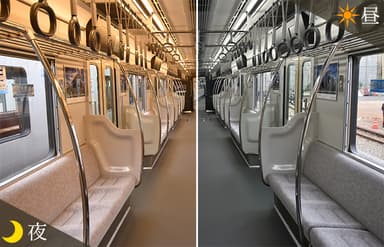 調光・調色機能付きの車内照明