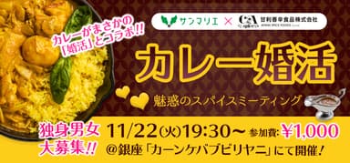 11月22日「良い夫婦の日」に『カレー婚活～魅惑のスパイスミーティング』を開催