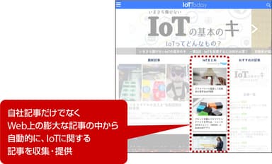 業界特化キュレーション機能を導入した「IoTまとめ」コーナー