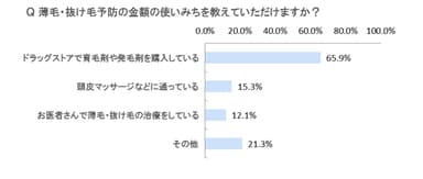 薄毛・抜け毛予防の金額の使いみち