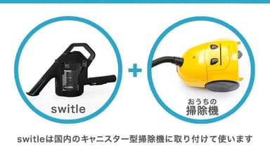 おうちのキャニスター型掃除機に取り付けて使えます。