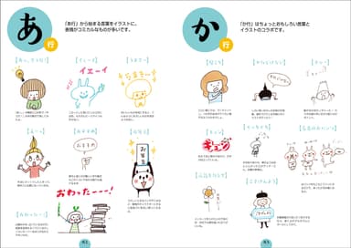 「あいうえお」「アルファベット」「数字」で更にイラストをあらゆる角度で網羅。まさにイラスト大百科！