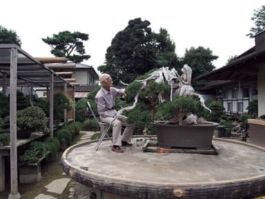 自らの手で鋏を入れる加藤 三郎氏