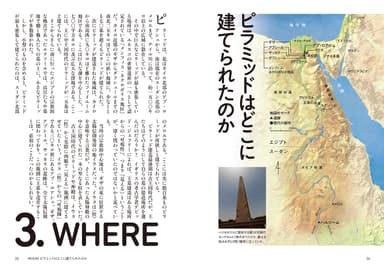 ピラミッドの場所などを地図で示しています