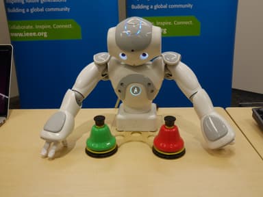 人型ロボットを使ったデモの様子