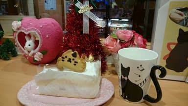 クリスマス限定猫クッキー付きケーキ