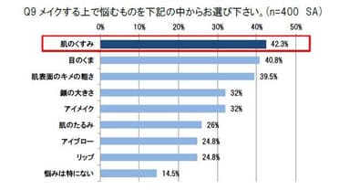 Q9 メイクする上で悩むものを下記の中からお選びください。