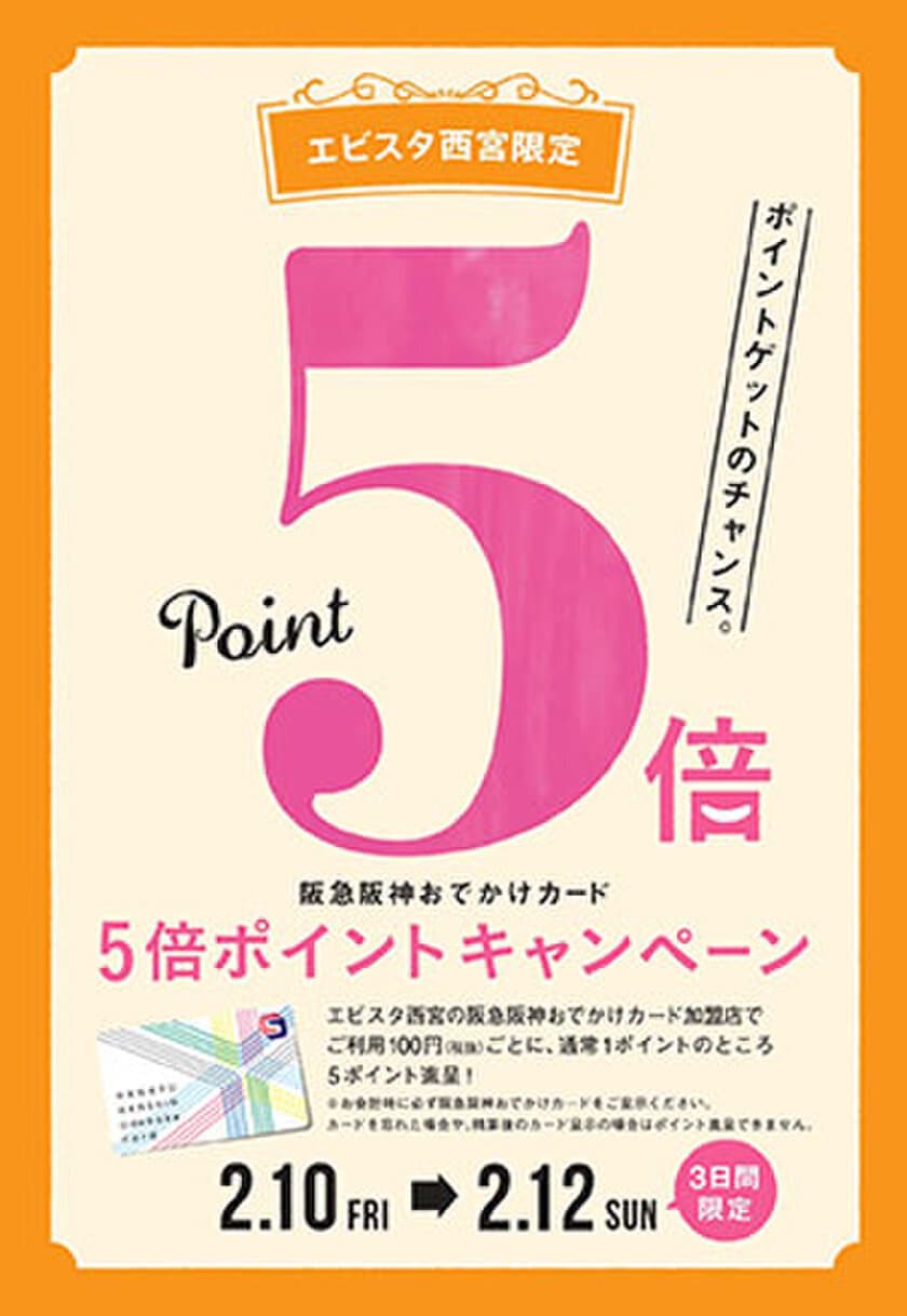 いつもより5倍お得！エビスタ西宮限定「阪急阪神おでかけカード5倍ポイントキャンペーン」を実施！