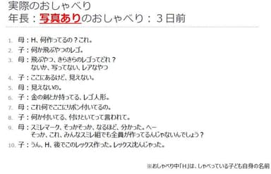 【写真あり】年長　3日前のおしゃべり