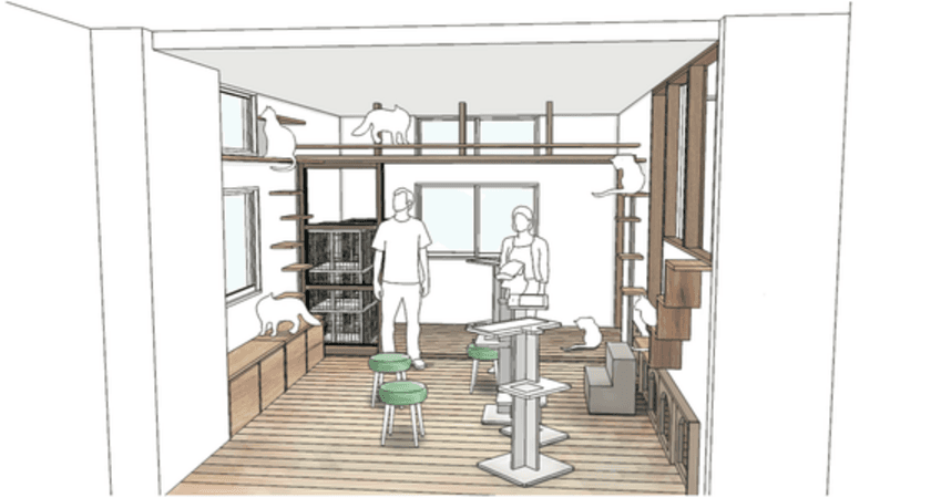 猫もゲストも幸せになれる宿泊施設へ
保護猫シェルター付ゲストハウスを
博多区千代に3月23日オープン