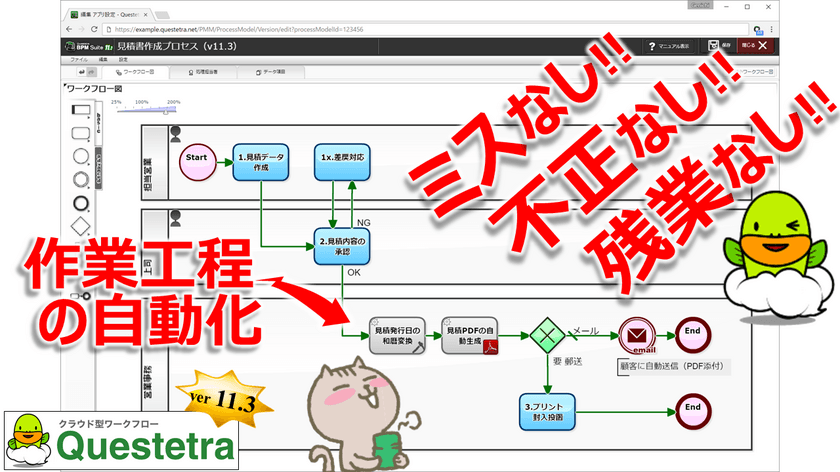 クエステトラ：クラウド型ワークフロー、
自動工程の全社展開機能を追加