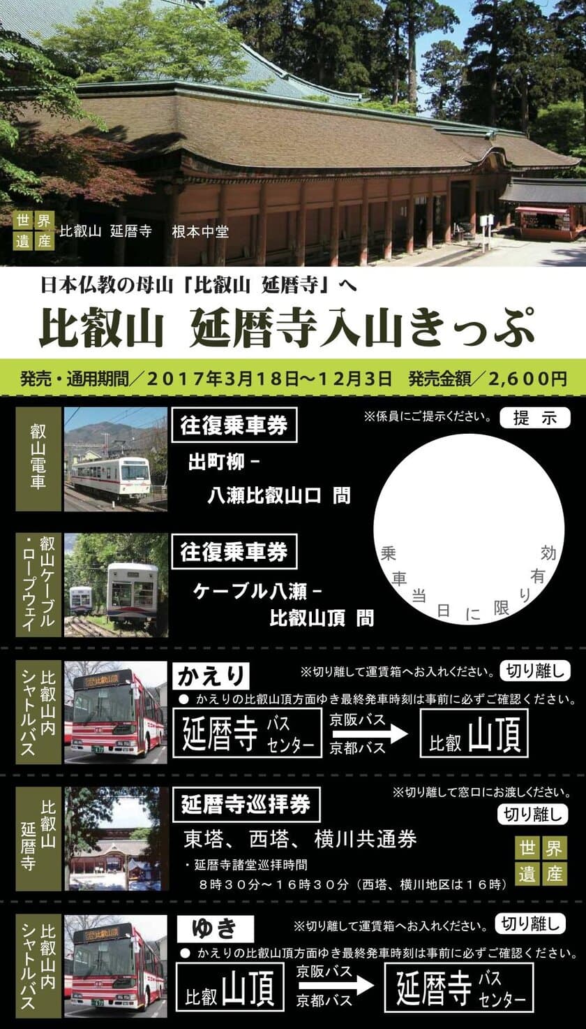 京都から比叡山へ
叡山ケーブル、叡山ロープウェイの運転再開について