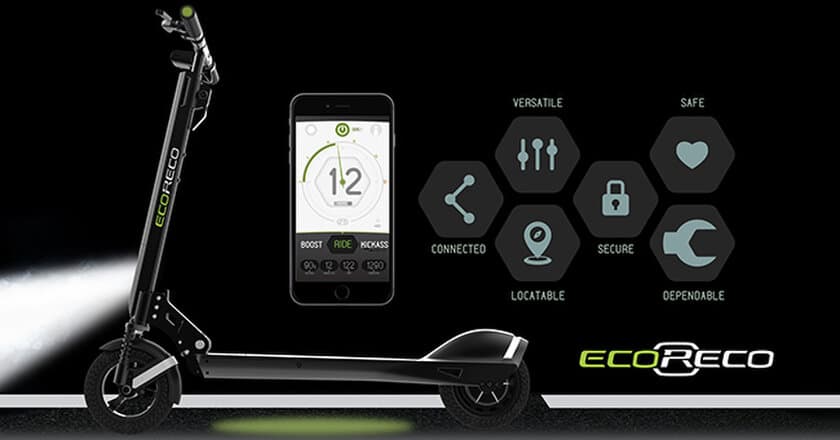 スマホで管理できる、世界初のIOT連携スクーター。『EcoReco Model R』が日本初登場 ！