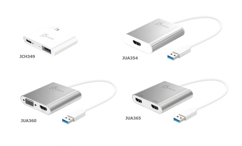 スタイリッシュなPC周辺機器ブランド「j5 create」より
USB Type-Cハブやディスプレイアダプター4製品を3/30発売