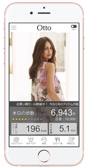 Otto亜プル歩数計トップ画面(イメージ)