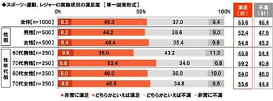 スポーツ・レジャー実施状況の満足度