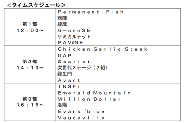 タイムスケジュール